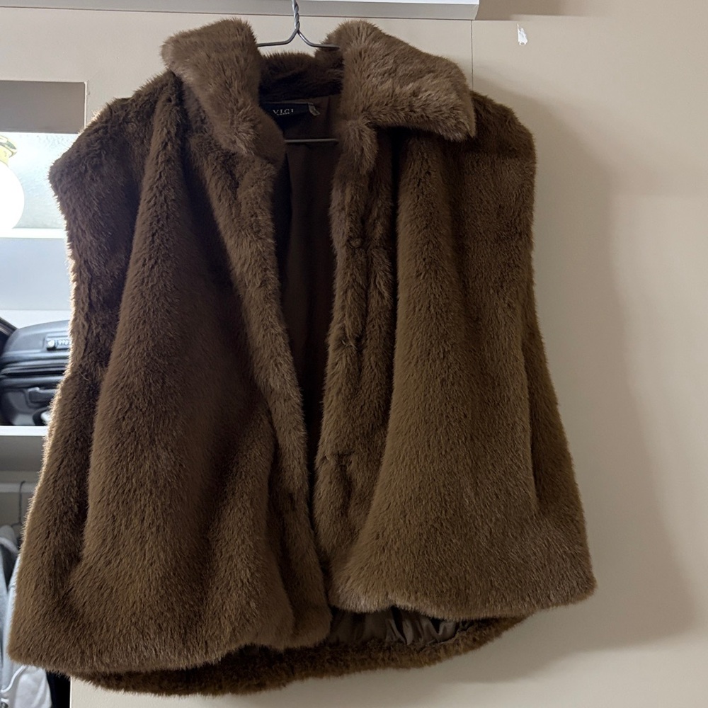 Vici Brown Faux Fur Vest